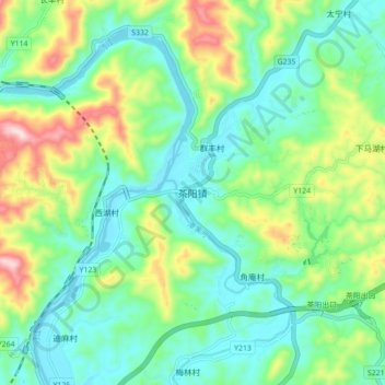 茶阳镇地形图、海拔、地势