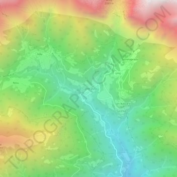 Camerata地形图、海拔、地势