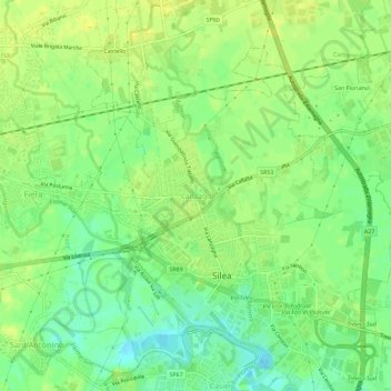 Lanzago地形图、海拔、地势