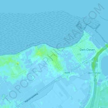 Oosterland地形图、海拔、地势