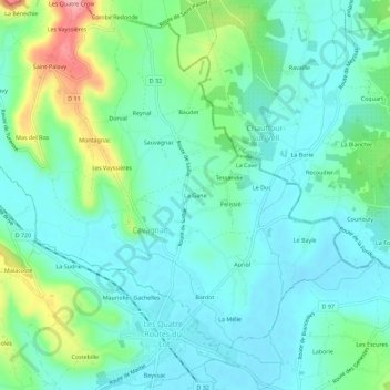 La Gane地形图、海拔、地势