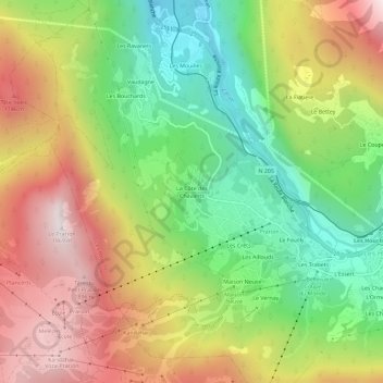 La Côte des Chavants地形图、海拔、地势