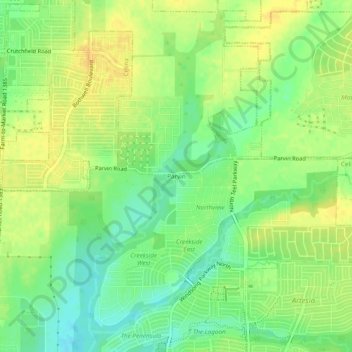 Parvin地形图、海拔、地势