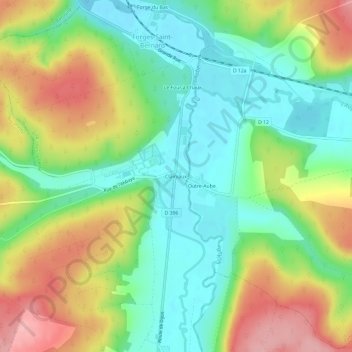 Clairvaux地形图、海拔、地势