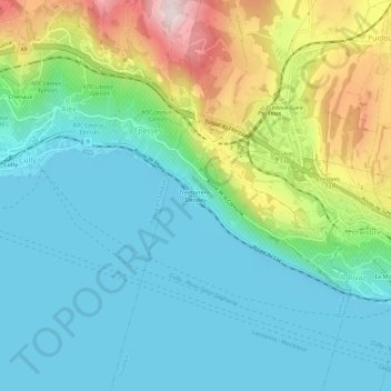 Treytorrens-Dézaley地形图、海拔、地势