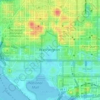 National Christmas Tree地形图、海拔、地势