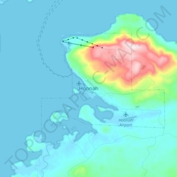 Hoonah地形图、海拔、地势
