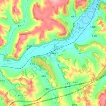 兰岭乡地形图、海拔、地势