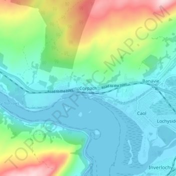 Corpach地形图、海拔、地势