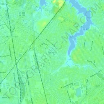 Riverdale地形图、海拔、地势