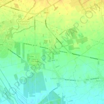 Rivolto地形图、海拔、地势