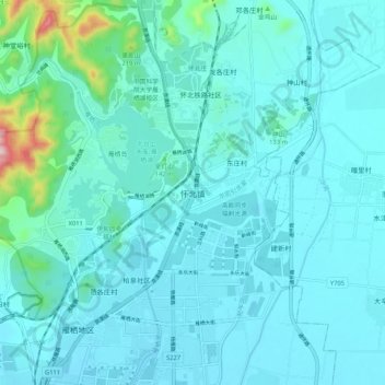 怀北镇地形图、海拔、地势
