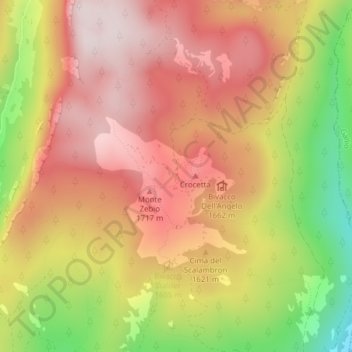 Malga Zebio地形图、海拔、地势