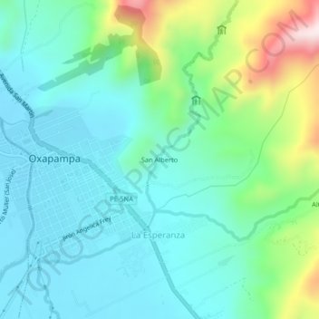 San Alberto地形图、海拔、地势