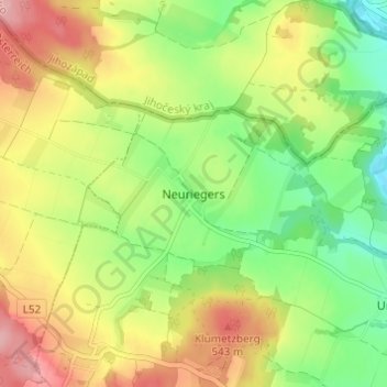 Neuriegers地形图、海拔、地势