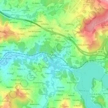O Apeadeiro地形图、海拔、地势