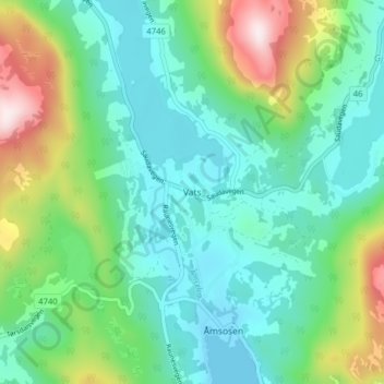 Vats地形图、海拔、地势