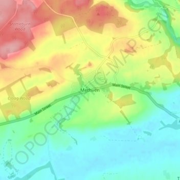 Methven地形图、海拔、地势