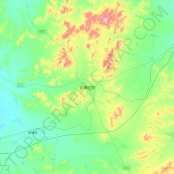 正镶白旗地形图、海拔、地势