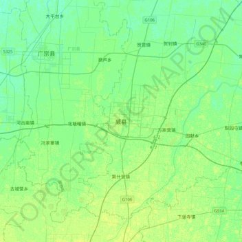 威县地形图、海拔、地势