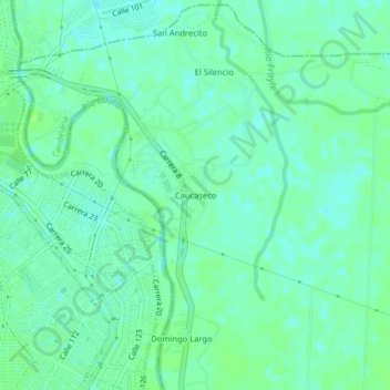 Caucaseco地形图、海拔、地势