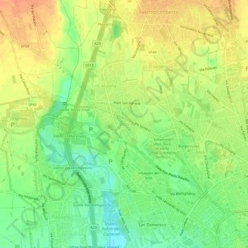 Rizzi地形图、海拔、地势