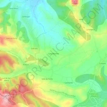Casal Branco地形图、海拔、地势