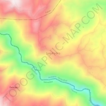San Pedro地形图、海拔、地势