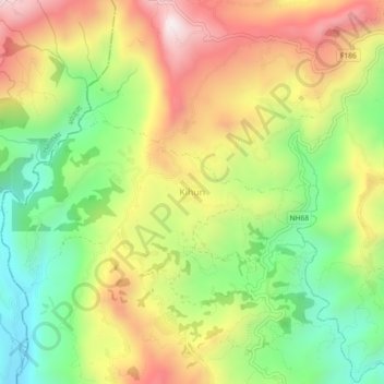 Kihun地形图、海拔、地势