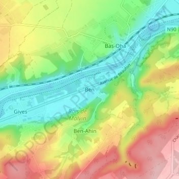 Ben地形图、海拔、地势