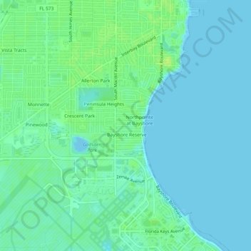 Meadowlawn地形图、海拔、地势