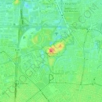 Olympiaberg地形图、海拔、地势