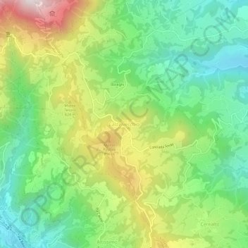 Castelvecchio地形图、海拔、地势