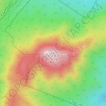 Old Rag Mountain地形图、海拔、地势
