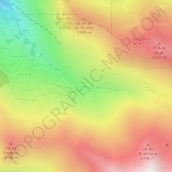 Buderaous地形图、海拔、地势