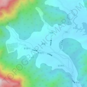 温厝地形图、海拔、地势