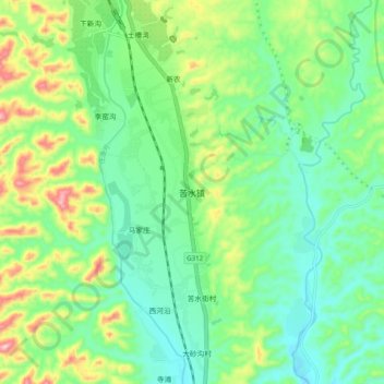 苦水镇地形图、海拔、地势