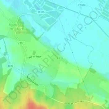 Ceres地形图、海拔、地势