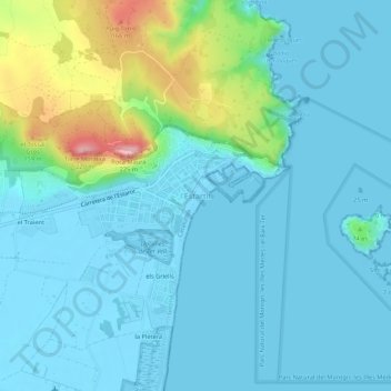 l'Estartit地形图、海拔、地势