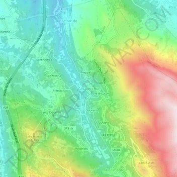 Casavecchia地形图、海拔、地势