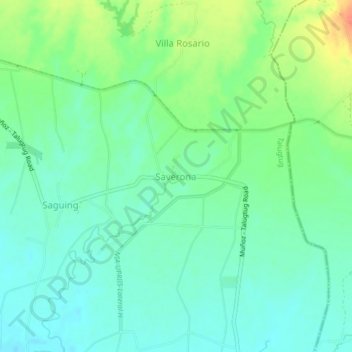 Saverona地形图、海拔、地势