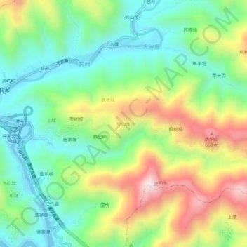 里山𡊀地形图、海拔、地势