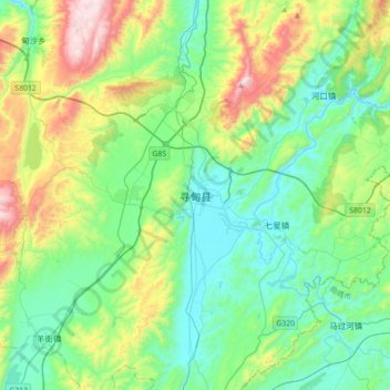 寻甸县地形图、海拔、地势