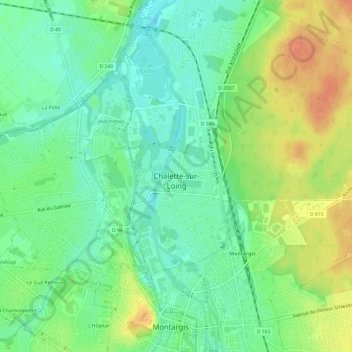 Centre Ville地形图、海拔、地势