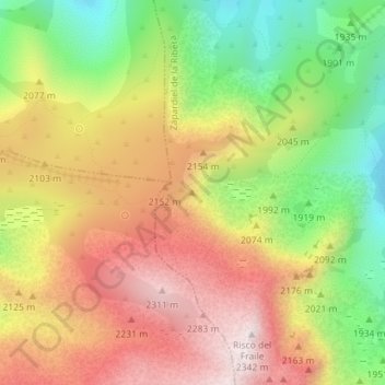 El Calvitero地形图、海拔、地势