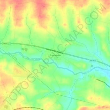 Stouchsburg地形图、海拔、地势