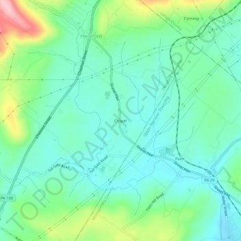 Chapel地形图、海拔、地势