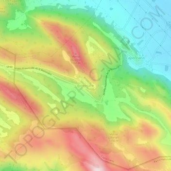 Bominaco地形图、海拔、地势
