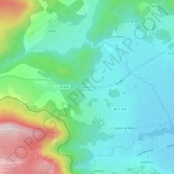 Vivanco地形图、海拔、地势