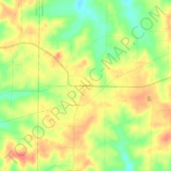 Caulfield地形图、海拔、地势
